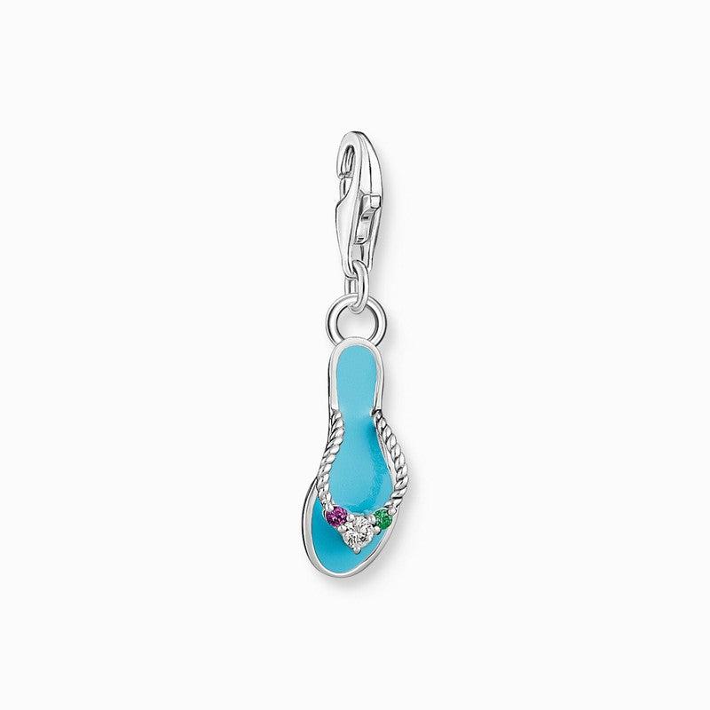 Thomas Sabo Charm Pendant - Turquoise Flip flop with Colorful Stones