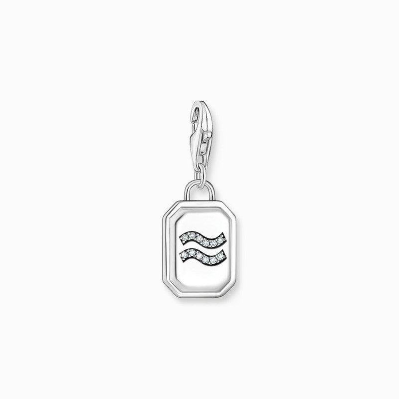 Thomas Sabo Charm Pendant - Zodiac Sign Aquarius with Zirconia