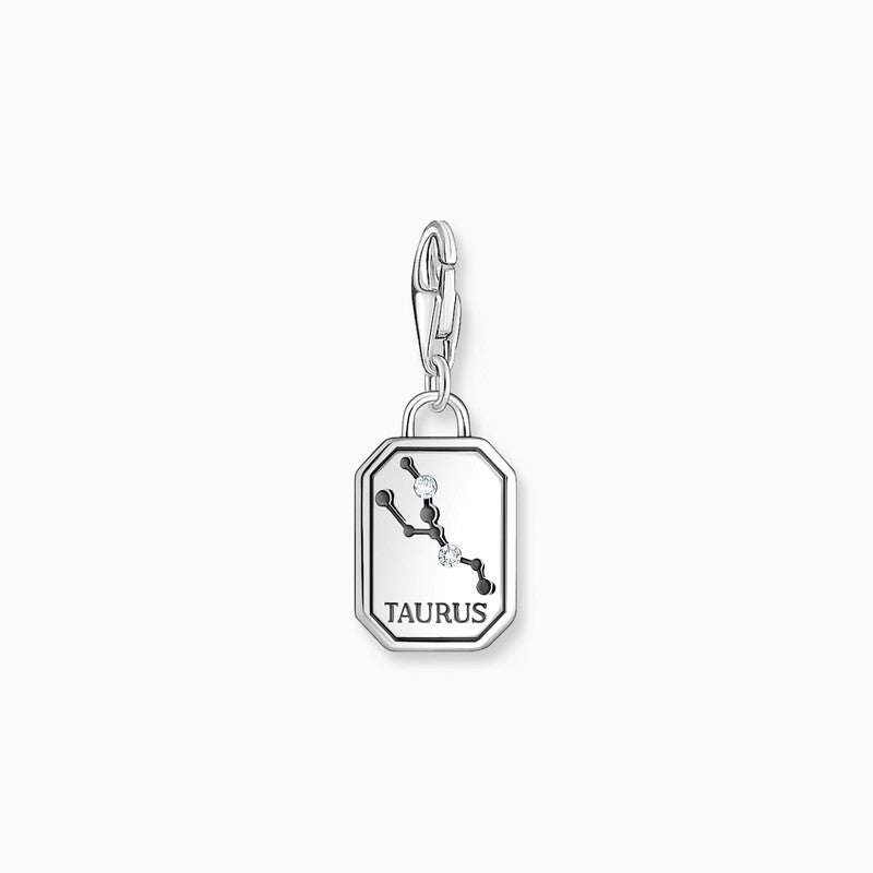 Thomas Sabo Charm Pendant - Zodiac Sign Taurus with Zirconia