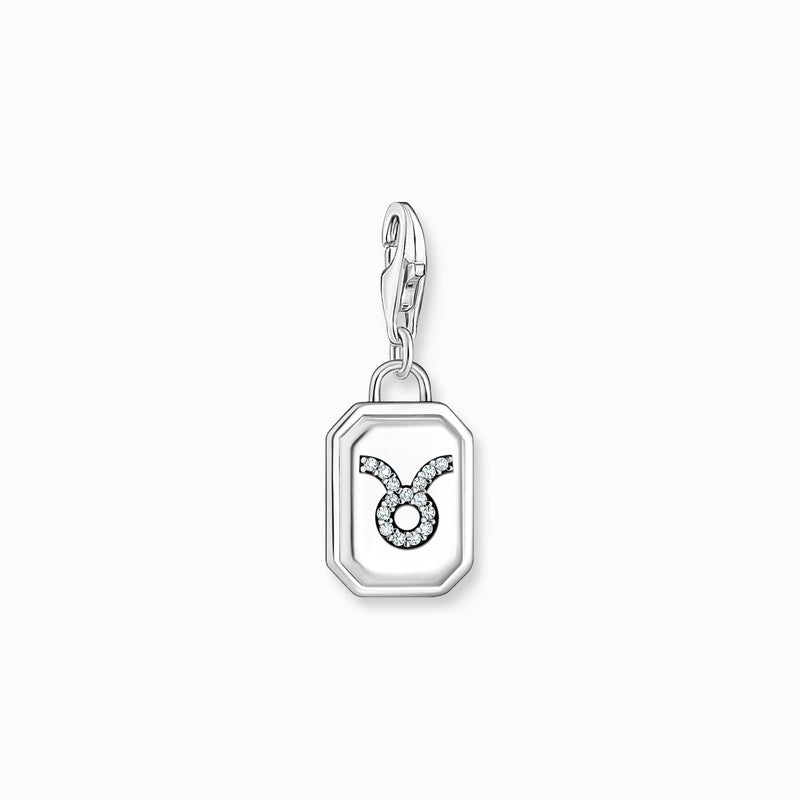 Thomas Sabo Charm Pendant - Zodiac Sign Taurus with Zirconia