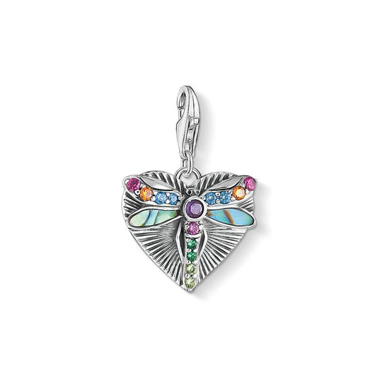 Thomas Sabo Charm pendant Heart with dragonfly, silver