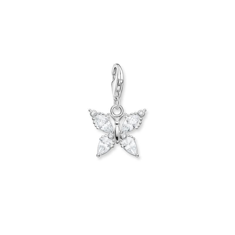 Thomas Sabo Charm pendant butterfly white stones