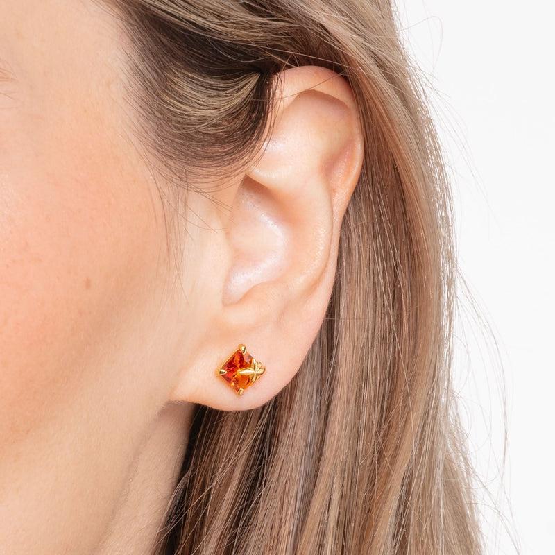 Thomas Sabo Ear studs orange stone with star