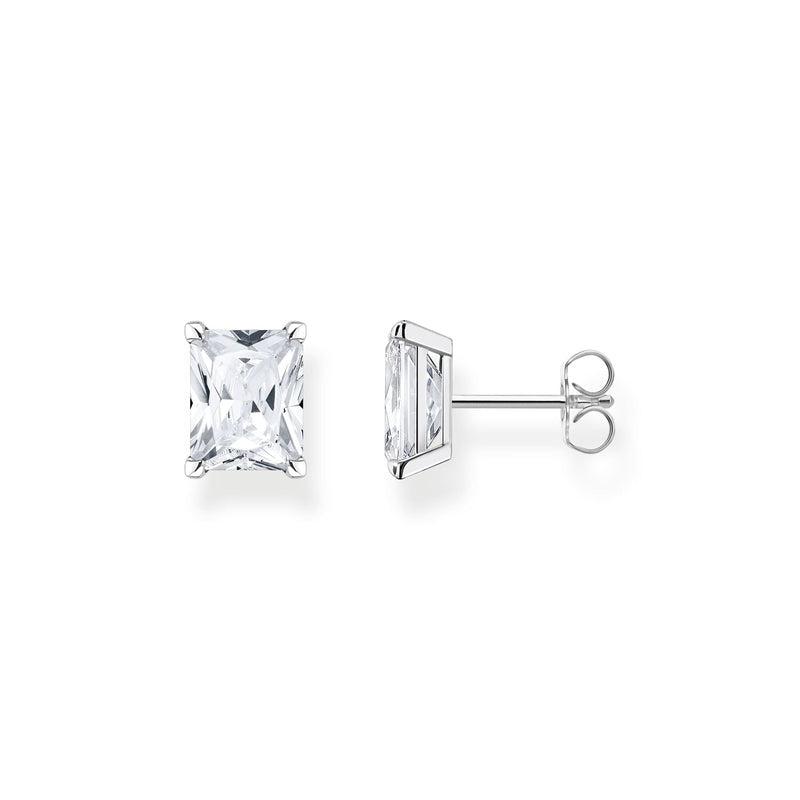 Thomas Sabo Ear studs white stone silver