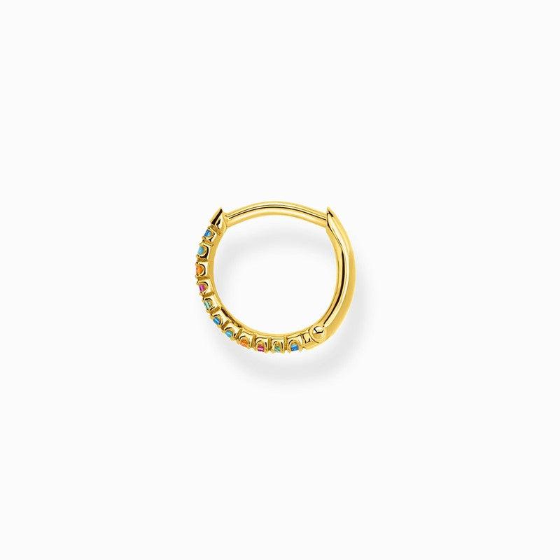 Thomas Sabo Earring - Single Hoop - Colourful Stones - Gold