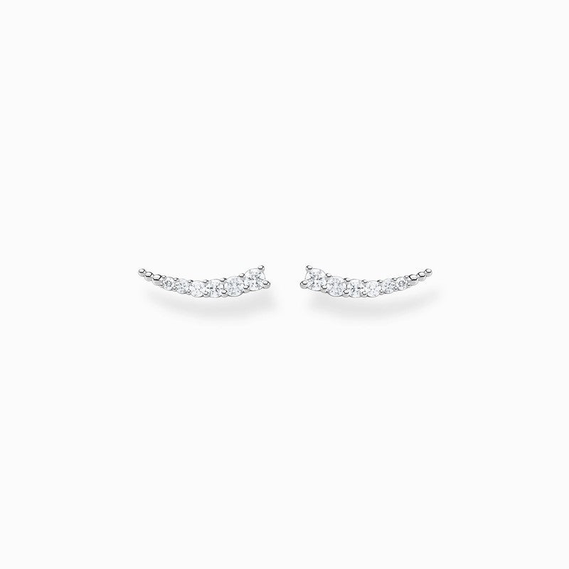 Thomas Sabo Earrings - Ear Climber - White Stones - Silver
