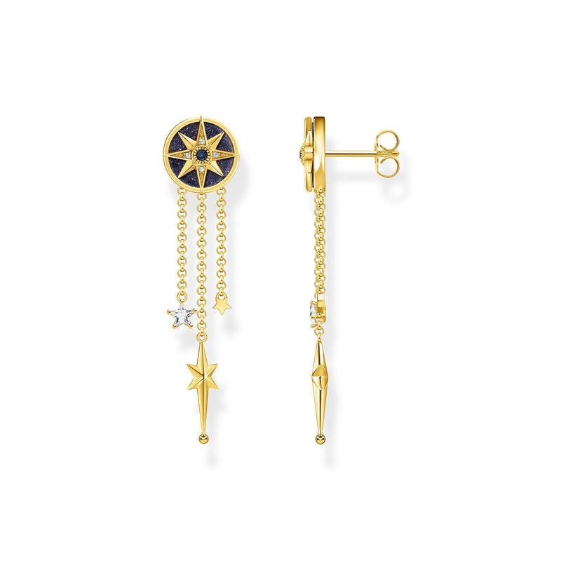 Thomas Sabo Earrings Royalty star with stones gold