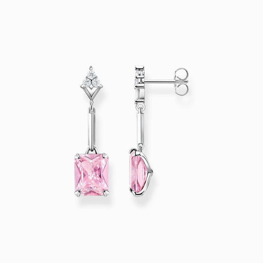 Thomas Sabo Earrings with Pink and White Stones - Silver