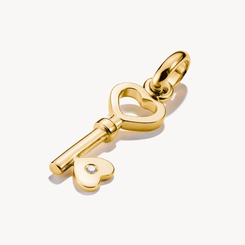 Thomas Sabo Elegant Gold-Plated Sterling Silver Love Key Charm