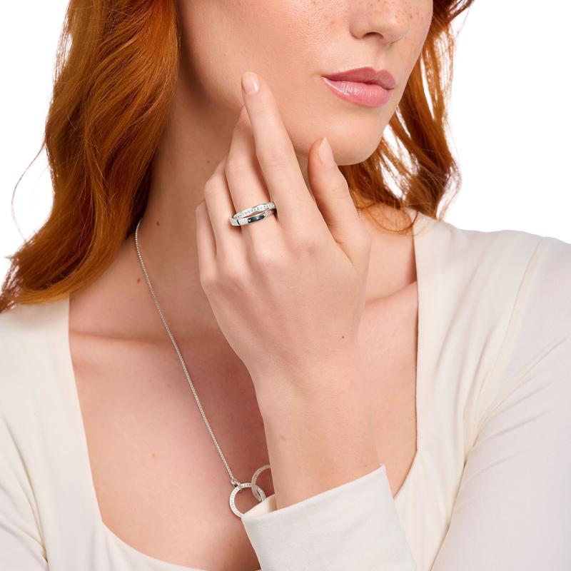 Thomas Sabo Elegant Intertwined Sterling Silver 'Together Forever' Zirconia Ring