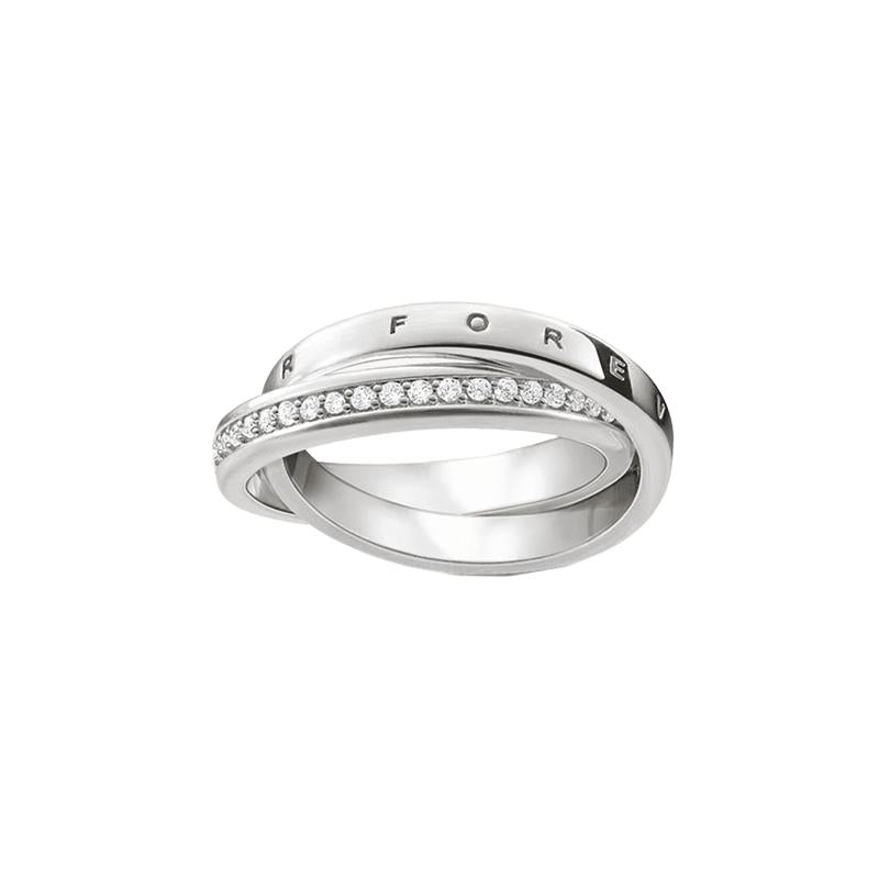 Thomas Sabo Elegant Intertwined Sterling Silver 'Together Forever' Zirconia Ring