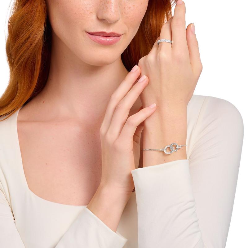 Thomas Sabo Elegant Sterling Silver Forever Together Zirconia Pavé Bracelet