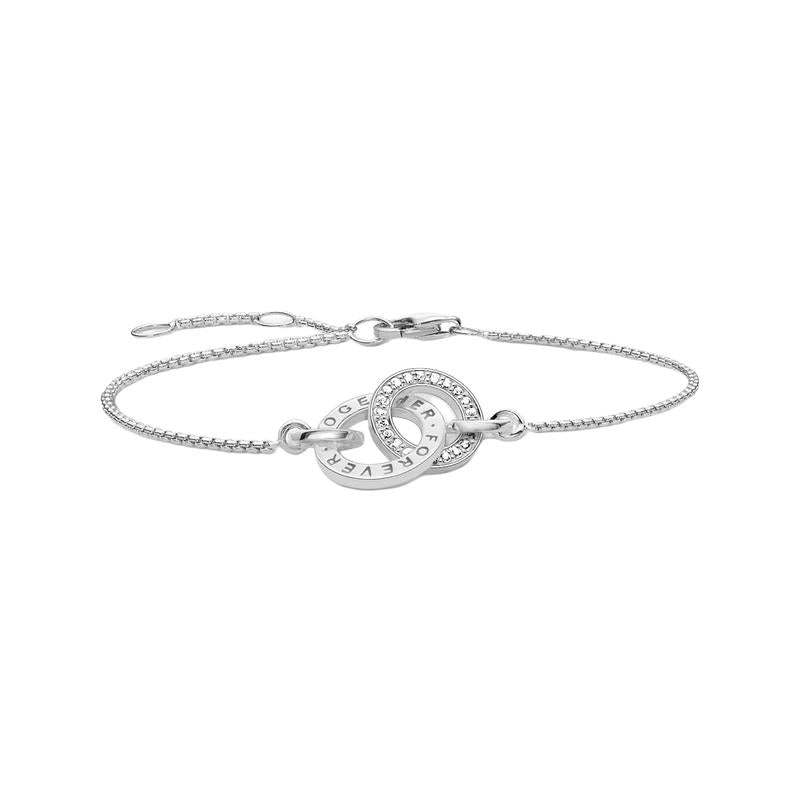 Thomas Sabo Elegant Sterling Silver Forever Together Zirconia Pavé Bracelet