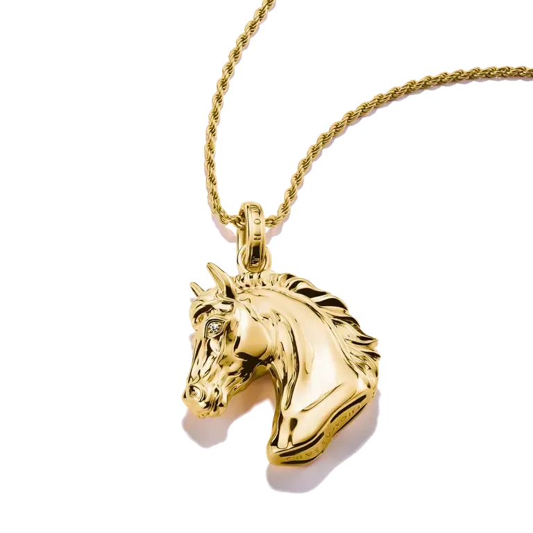 Thomas Sabo Elyndra 18k Gold Plated Horse Head Necklace