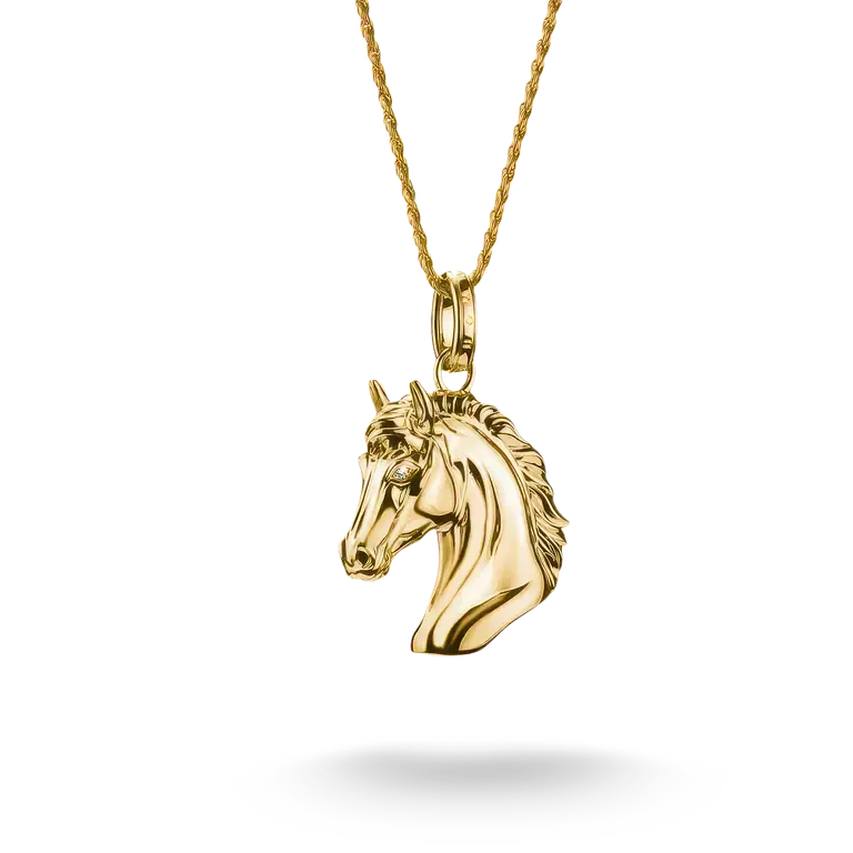 Thomas Sabo Elyndra 18k Gold Plated Horse Head Necklace