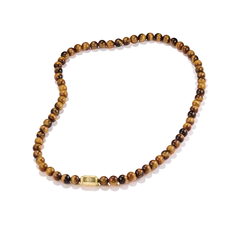 Thomas Sabo Elyndra 18k Gold Plated Tiger's Eye Bead Necklace