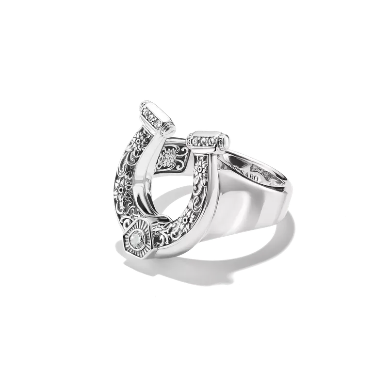 Thomas Sabo Elyndra Blackened Silver Horseshoe Ring