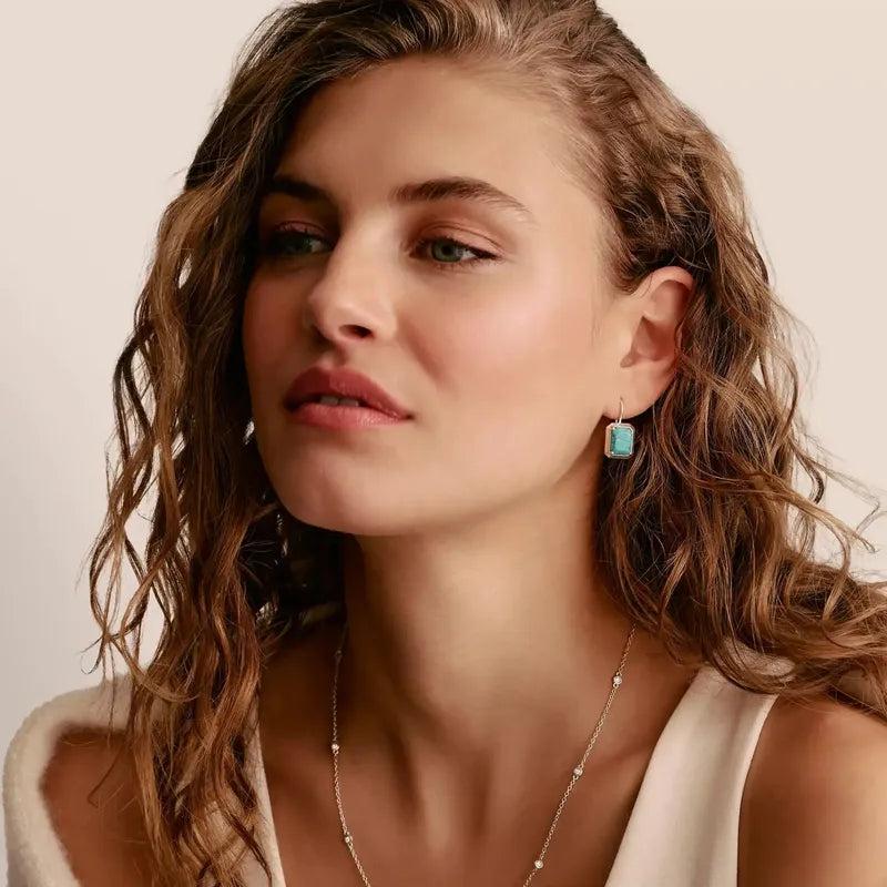Thomas Sabo Elyndra Silver Drop Earrings Turquoise Octagon