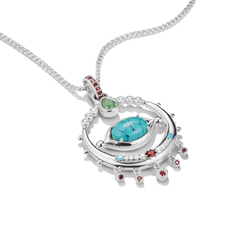 Thomas Sabo Elyndra Silver Eye Amulet Pendant Imitation Turquoise