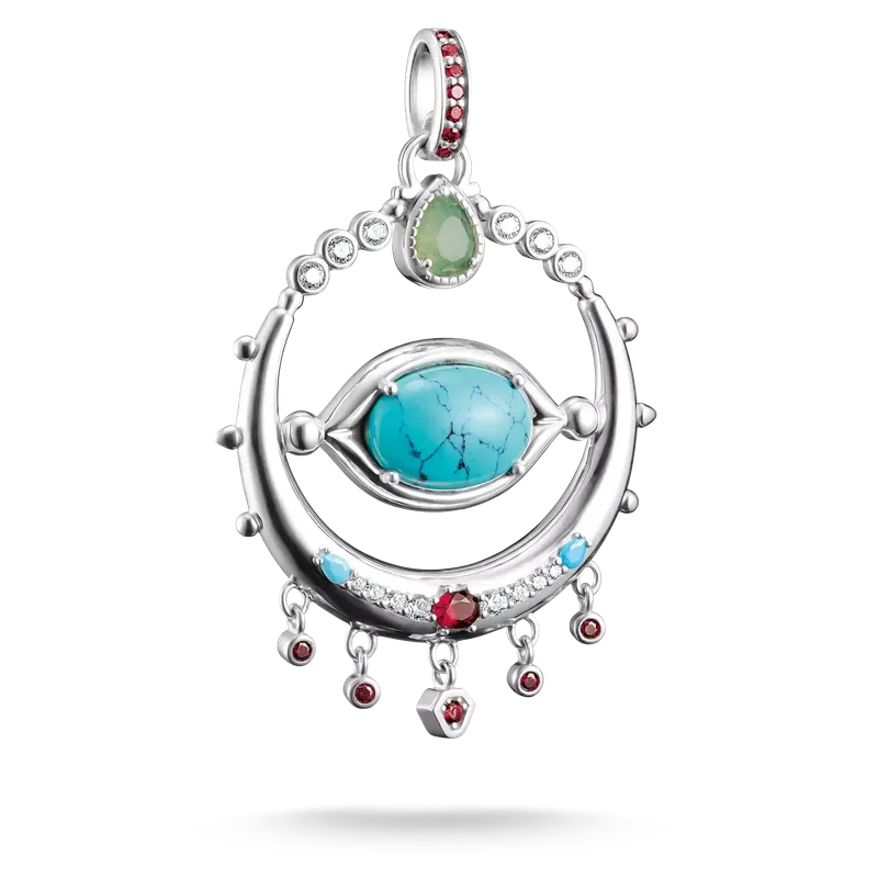 Thomas Sabo Elyndra Silver Eye Amulet Pendant Imitation Turquoise