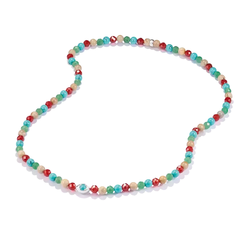 Thomas Sabo Elyndra Silver Necklace with Multicolored Beads