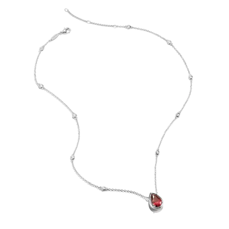 Thomas Sabo Elyndra Silver Necklace with Red Zirconia Drop