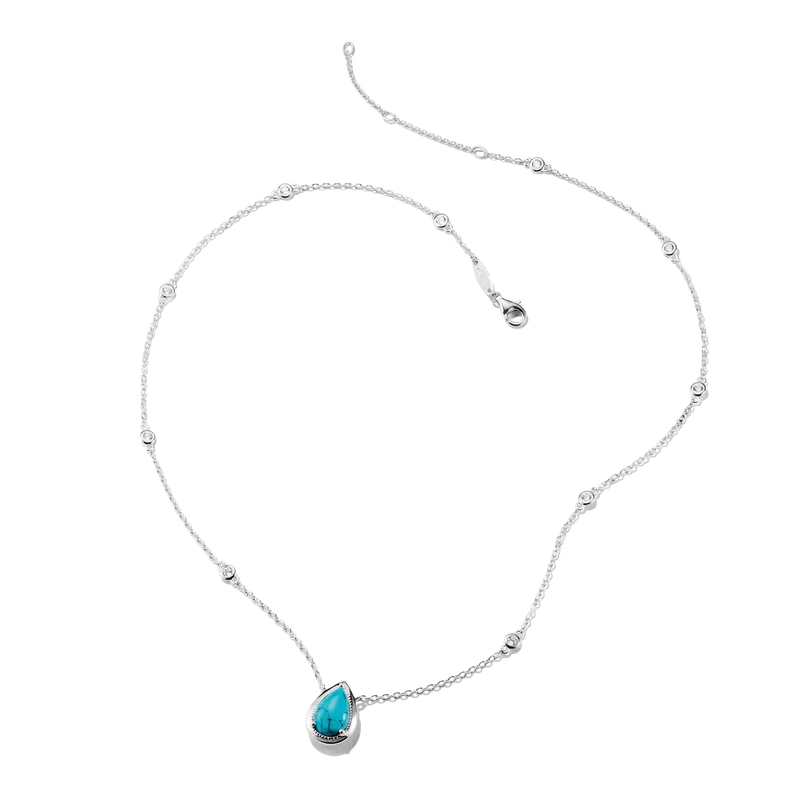 Thomas Sabo Elyndra Silver Necklace with Turquoise Teardrop