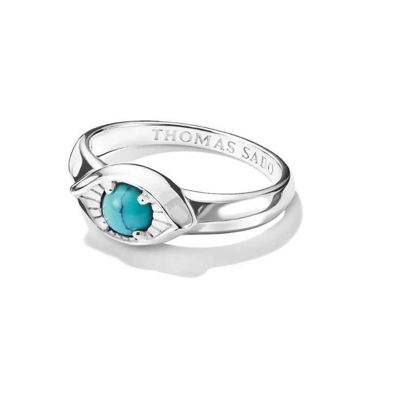 Thomas Sabo Elyndra Silver Small Eye Ring with Imitation Turquoise
