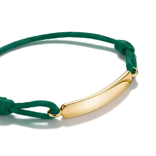 Thomas Sabo Engravable Dark Green Textile Bracelet