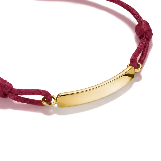 Thomas Sabo Engravable Dark Red Textile Bracelet