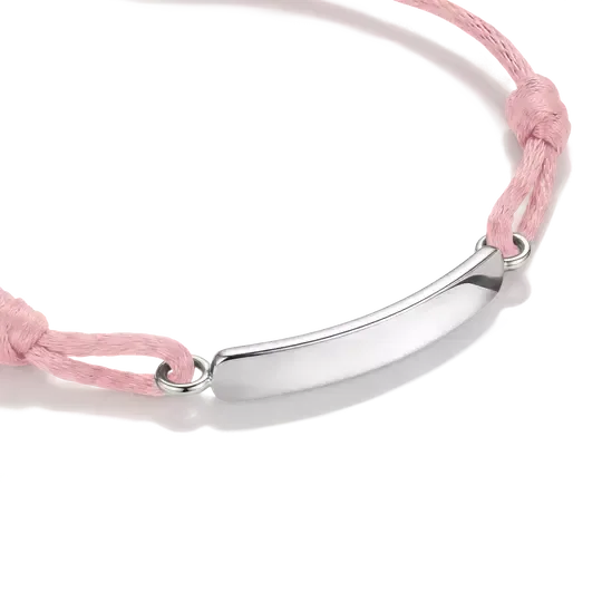 Thomas Sabo Engravable Pink Textile Bracelet