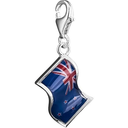 Thomas Sabo Flag Charm Blue 925 Sterling Silver/ Cold Enamel Transparent/ Inlay