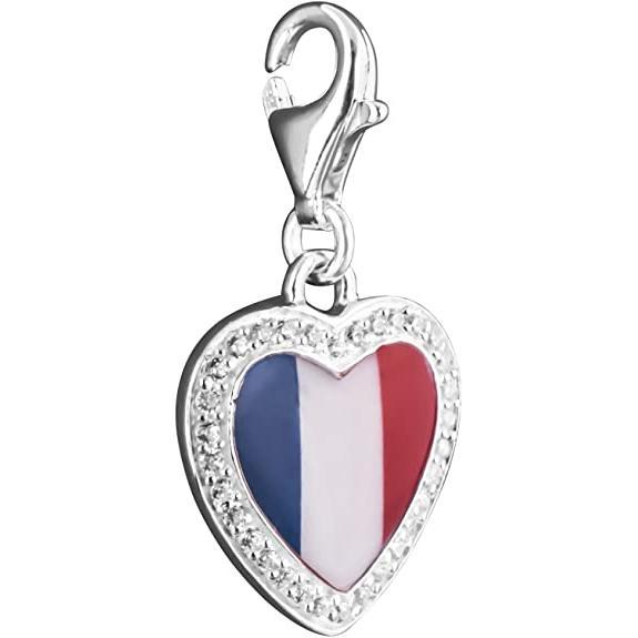 Thomas Sabo France Flag Heart Charm Pendant Enamelled