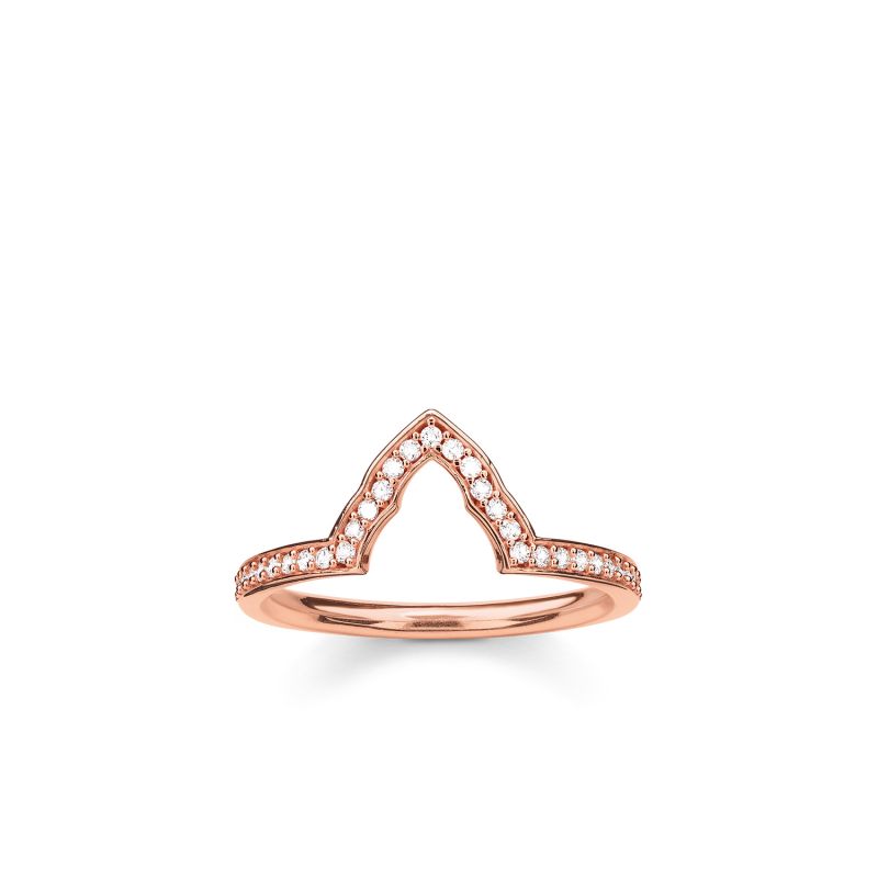 Thomas Sabo Gold Plated Rose Gold Zirconia Ring