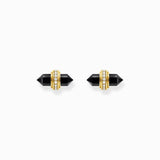 Thomas Sabo Gold-plated Ear Studs with Hexagonal Onyx