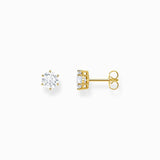 Thomas Sabo Gold-plated Ear Studs with White Zirconia in Brilliant Cut