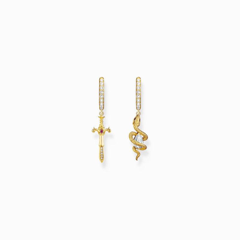 Thomas Sabo Gold-plated Hoop Earrings with Pendant Tempting Romance