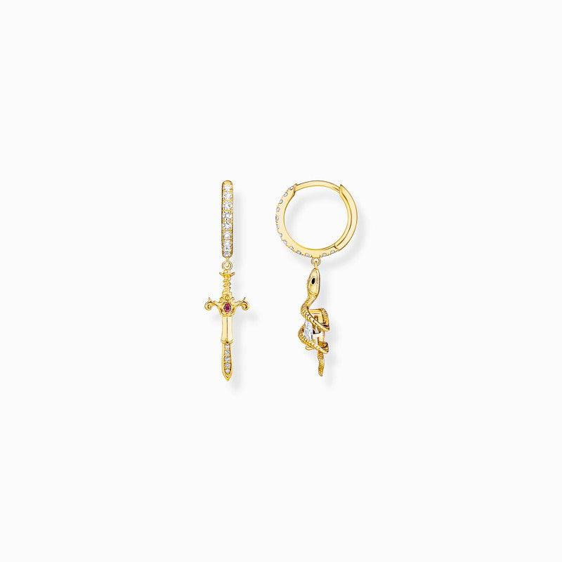 Thomas Sabo Gold-plated Hoop Earrings with Pendant Tempting Romance