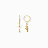 Thomas Sabo Gold-plated Hoop Earrings with Pendant Tempting Romance