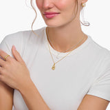 Thomas Sabo Gold-plated Necklace with Intertwined Hearts Pendant