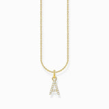 Thomas Sabo Gold-plated Necklace with Letter A & White Stones