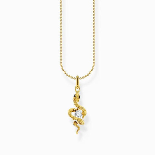 Thomas Sabo Gold-plated Necklace with Snake Pendant Tempting Romance