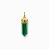 Thomas Sabo Gold-plated Pendant with Hexagon-cut Green Malachite