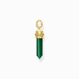 Thomas Sabo Gold-plated Pendant with Hexagon-cut Green Malachite