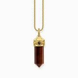 Thomas Sabo Gold-plated Pendant with Hexagon-cut Red Tiger's Eye