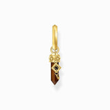 Thomas Sabo Gold-plated Single Hoop Earring with Red Tiger's Eye Pendant