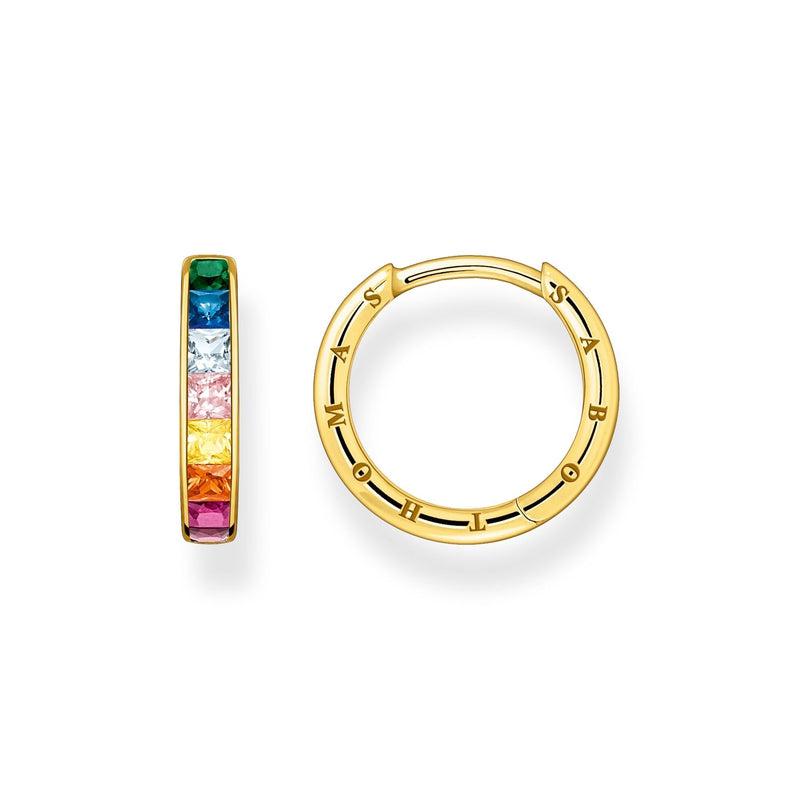 Thomas Sabo Hoop Earrings Colourful Stones PavÃ© Gold