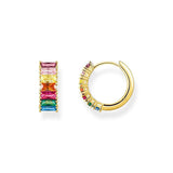 Thomas Sabo Hoop Earrings Colourful Stones Pavé Gold