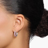 Thomas Sabo Hoop Earrings with Pink Stones - PavÃ© Silver