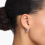 Thomas Sabo Hoop Earrings with Pink Stones - PavÃ© Silver
